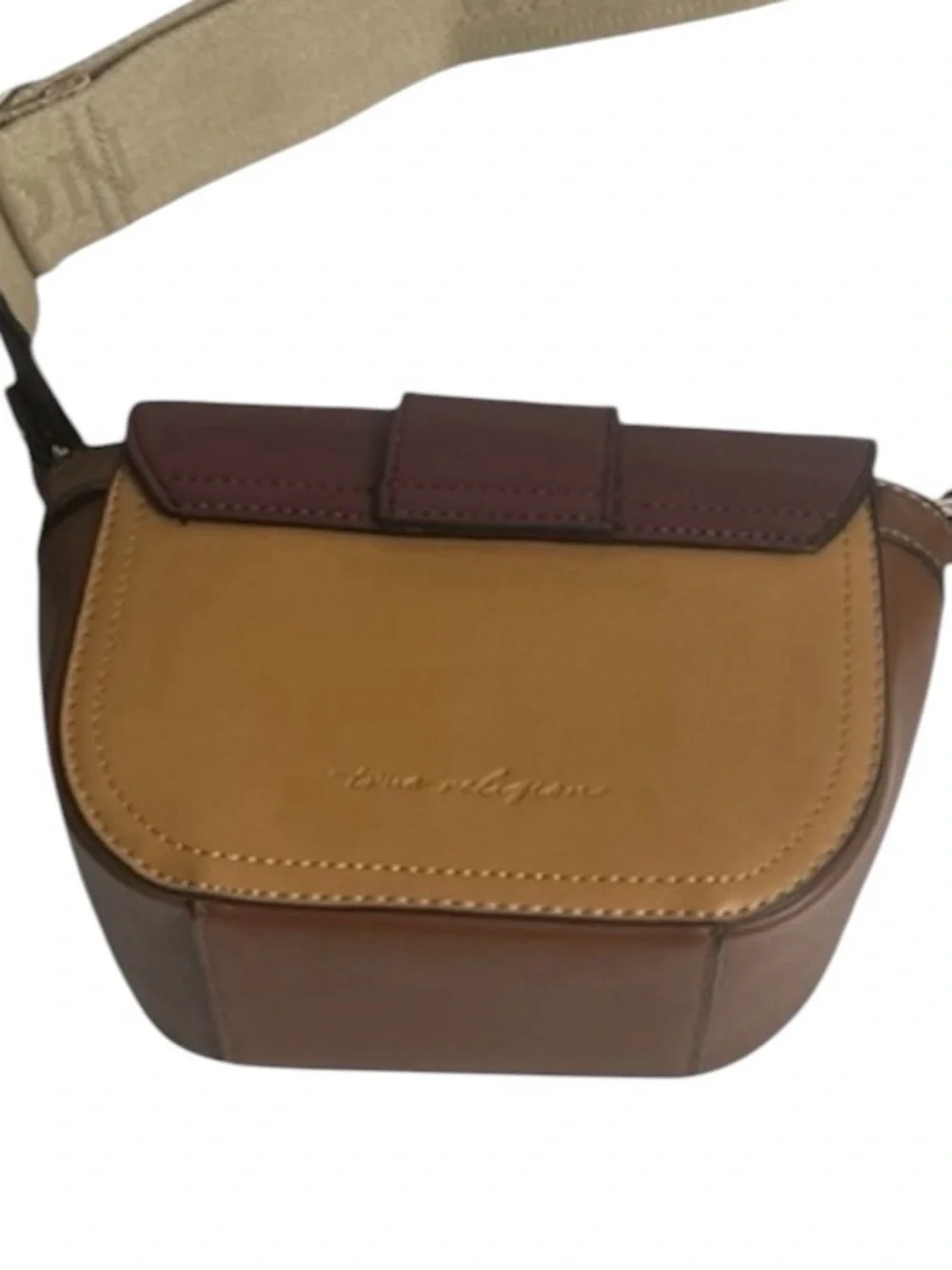 TRUE RELIGION Colorblock Crossbody Bag Gold Horseshoe Logo NWT